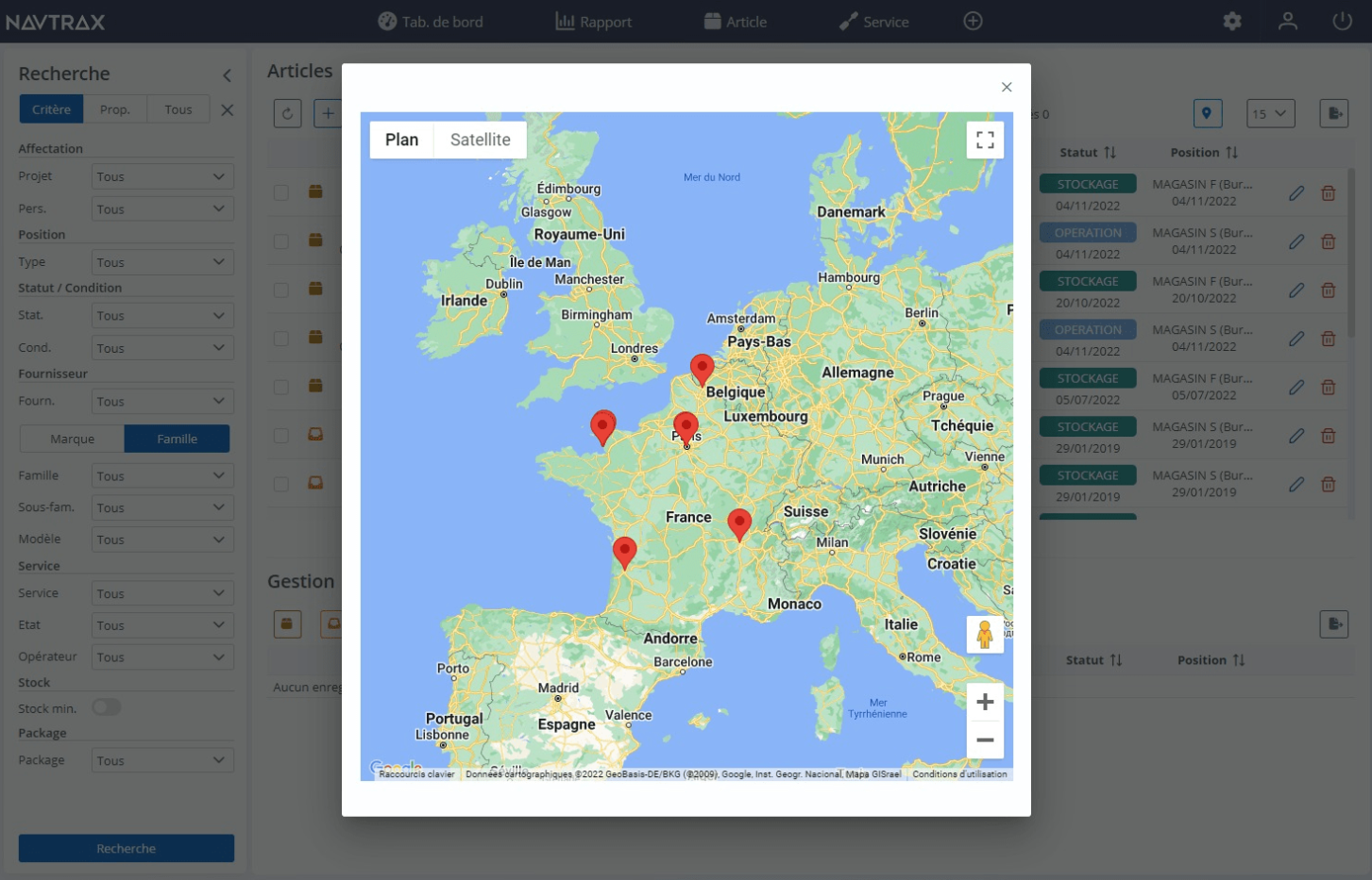 Visualisation de votre matériel avec Google Map
