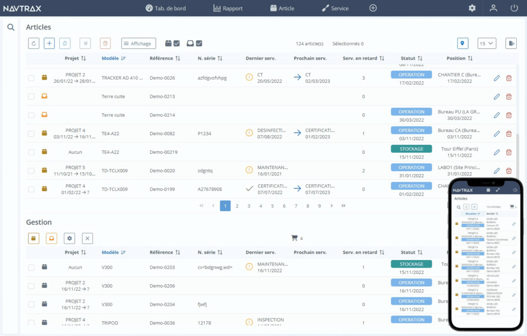 Gestion matériel et équipements