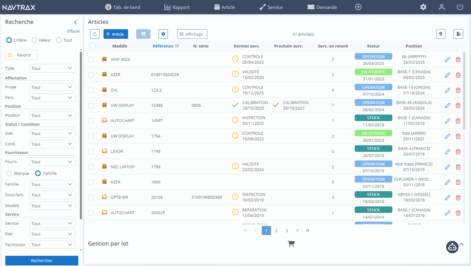 Track your equipment